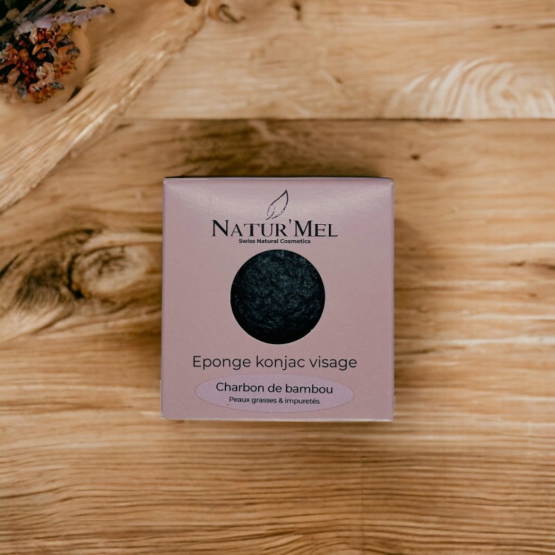 Eponge Konjac Visage - Charbon de bambou