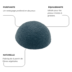 Eponge Konjac Visage - Charbon de bambou