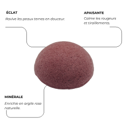 Eponge Konjac Visage - Argile rose