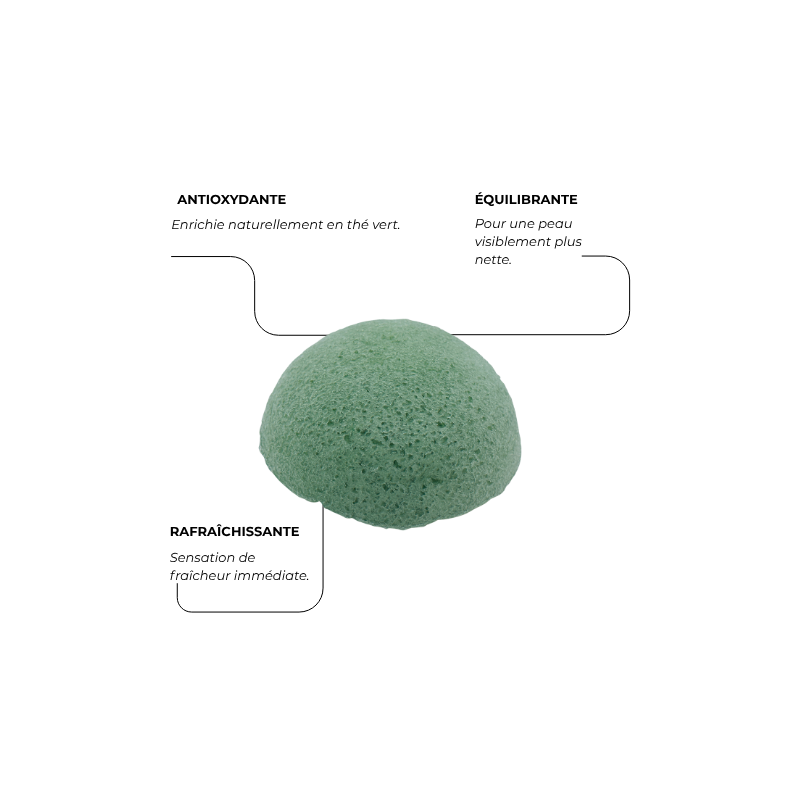Eponge Konjac Visage - Thé vert