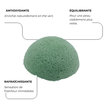 Eponge Konjac Visage - Thé vert