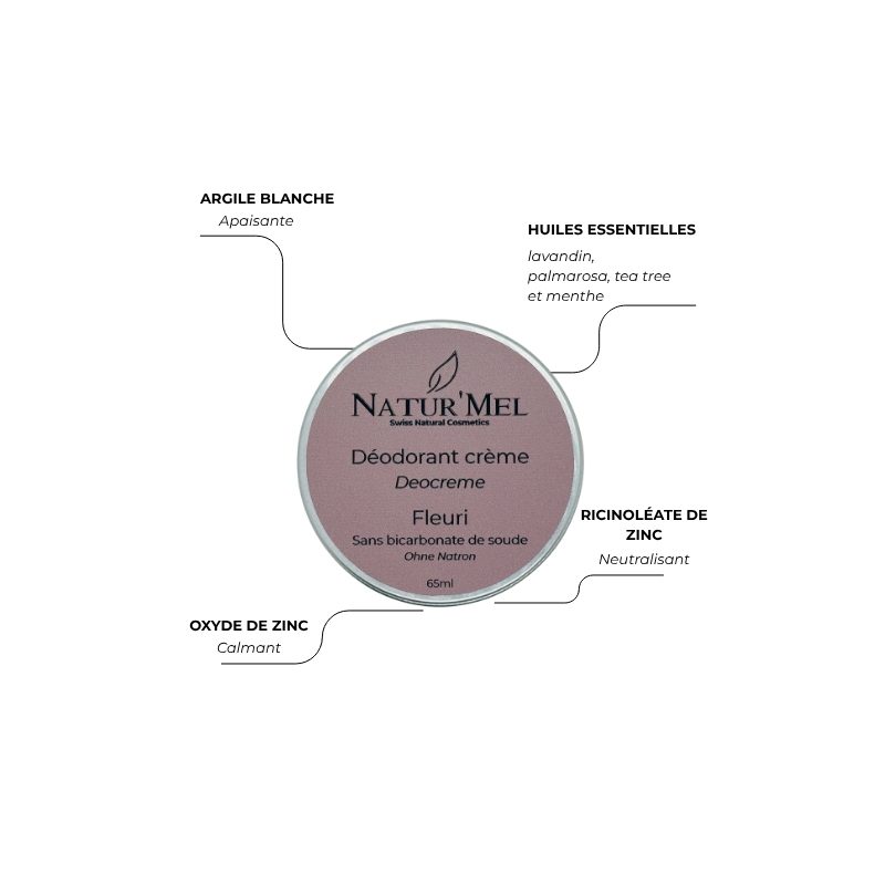 Déodorant crème "Fleuri" - Sans bicarbonate