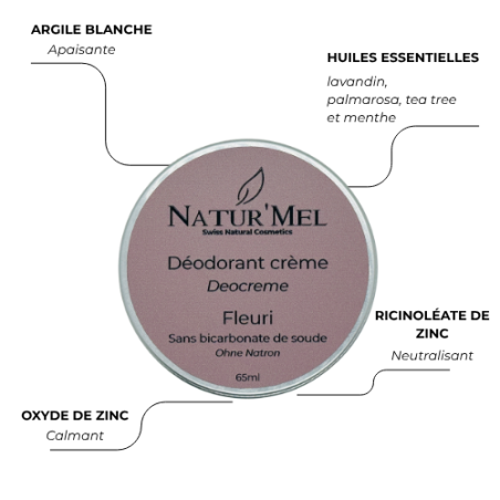 Déodorant crème "Fleuri" - Sans bicarbonate