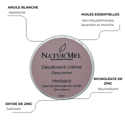 Déodorant crème "Herbacé" - Sans bicarbonate