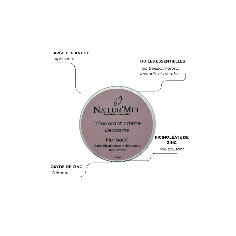 Déodorant crème "Herbacé" - Sans bicarbonate
