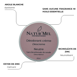 Déodorant crème "Neutre" - Sans bicarbonate