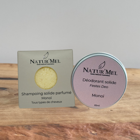 Escapade Monoï – Duo Shampoing & Déodorant Solide